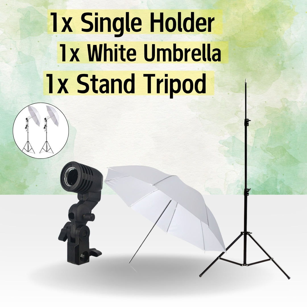 Affordable Single Holder Studio Lighting Kit (3-in-1) for Portraits & Video