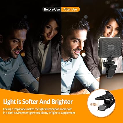 Rechargeable Dual-Clip Selfie Light (3 Modes) for Mobile & Laptop