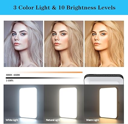 Rechargeable Dual-Clip Selfie Light (3 Modes) for Mobile & Laptop
