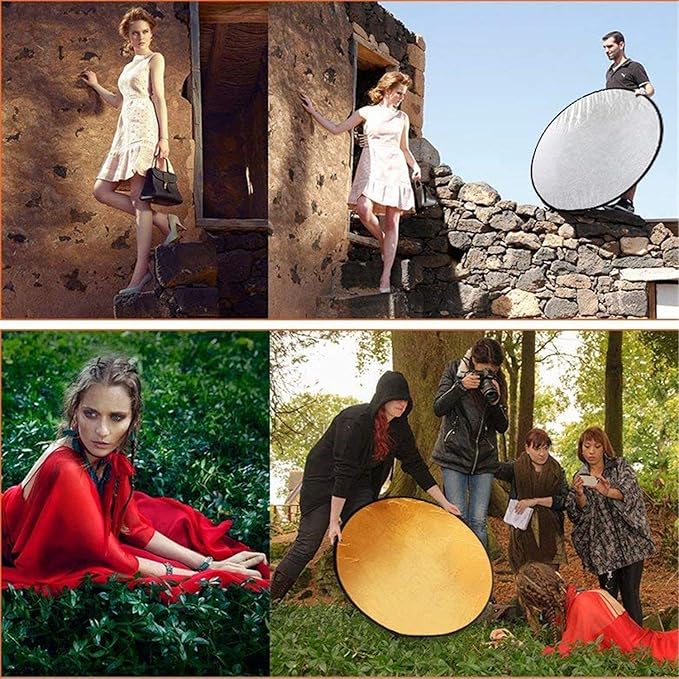 42-inch 5-in-1 Collapsible Photography Reflector Kit - Translucent, Silver, Gold, White and Black