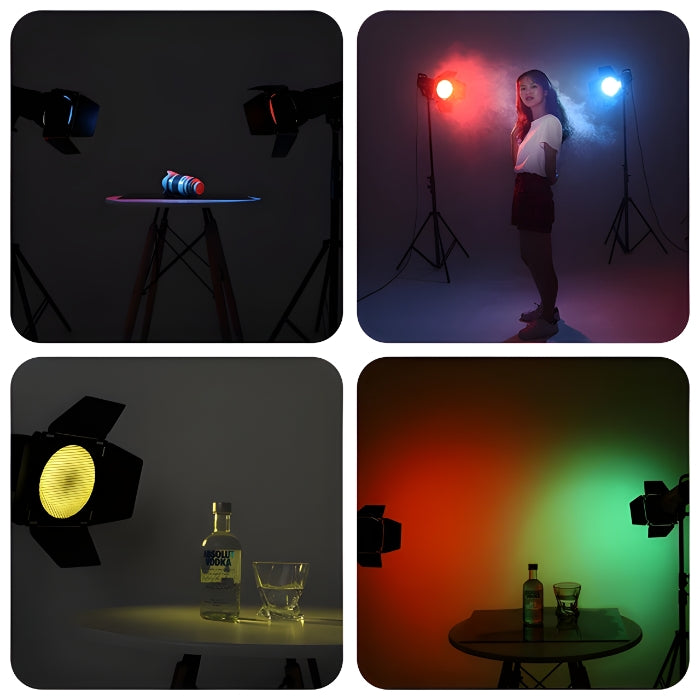 7  ′′   Barndoors Kit with Honeycomb Grid & 4-Color Gels
