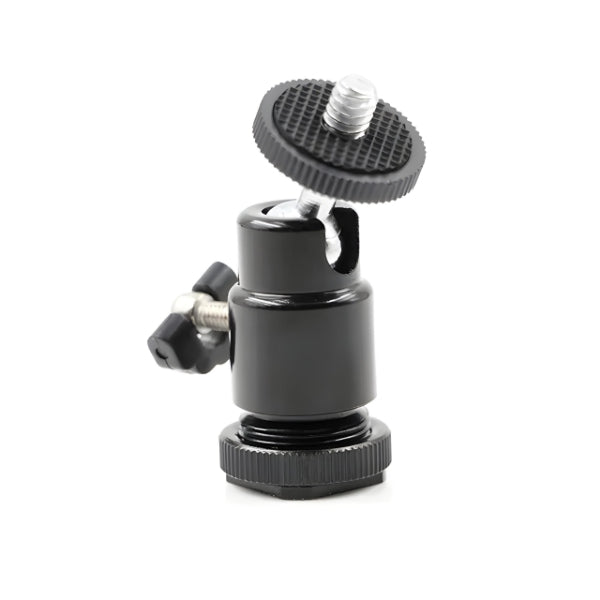 Mini Ball Head Mount for DSLR, Flash & LED Lights (360° Rotation)