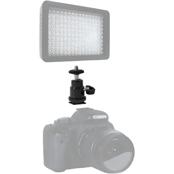 Mini Ball Head Mount for DSLR, Flash & LED Lights (360° Rotation)