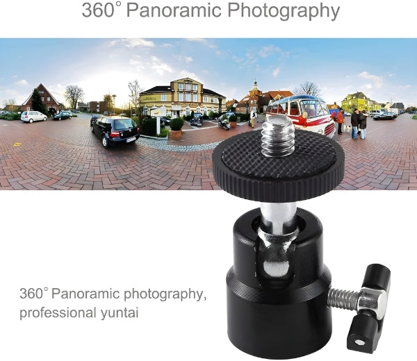 Mini Ball Head Mount for DSLR, Flash & LED Lights (360° Rotation)