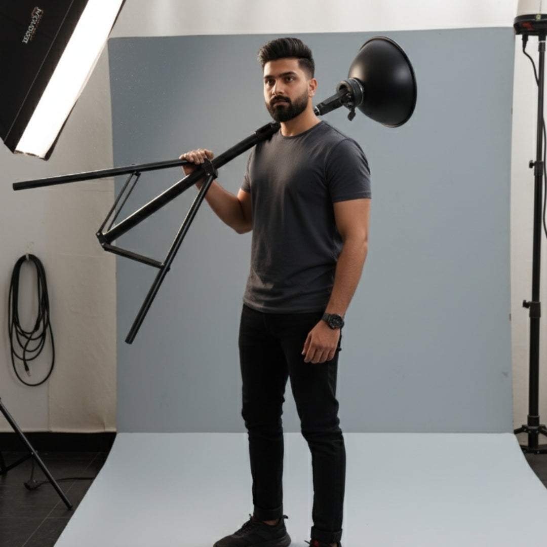 Professional Heavy-Duty Light Stand (8ft) for Strobe & Studio Flash | Maqbool & Sons