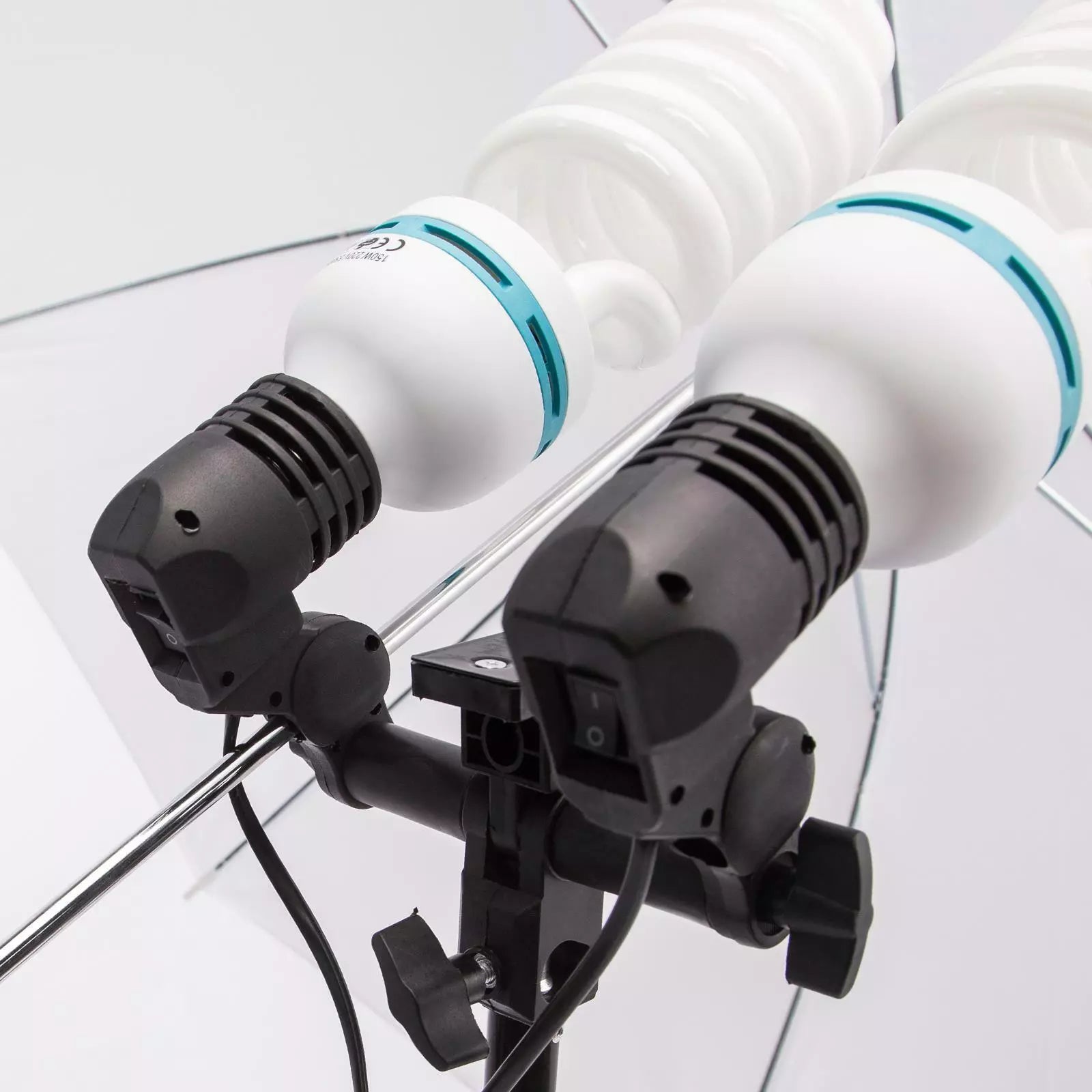 Photography Studio Lighting Kit: Umbrella, Double Bulb Holder & Jk High Quality Stand Light Stand
